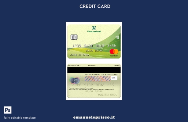 modello mastercard Vietnam Vietcombank in stile verificato